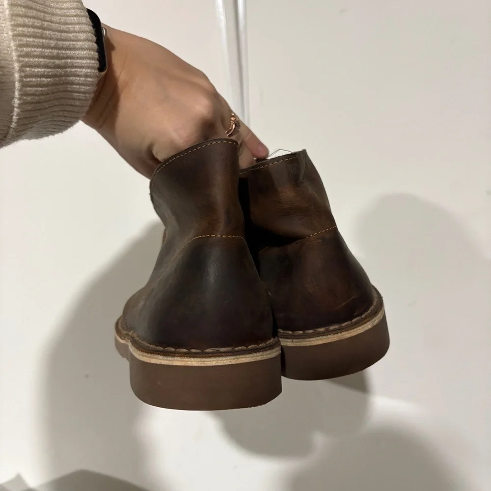 Clarks Bushacre 2 Mens 8.5 Brown Leather Chukka Desert Boots Casual Brown Lace